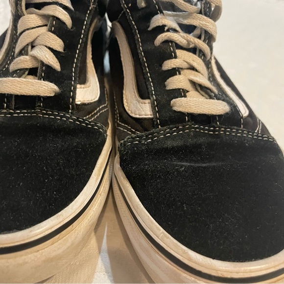 Vans Black Skate Shoes Off The Wall White Stripe Men’s 6 Women’s 7.5 Fair - Picture 4 of 10